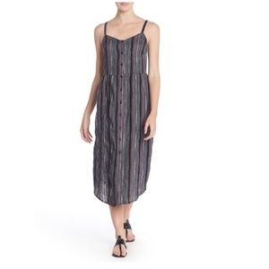 Susina Nordstrom Textured Stripe Button-front Mid Dress